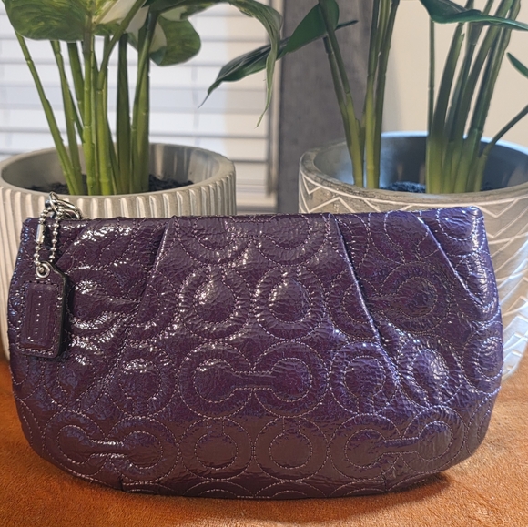 COACH  Purple Embossed Clutch - Picture 10 of 15